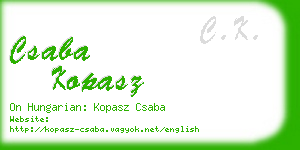 csaba kopasz business card